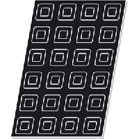 Форма кондитерская «Квадр.саварин»[60шт];силикон,стеклопласт.;,H=17,L=37,B=37мм