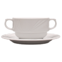 Чашка бульонная «Аркадия»;фарфор;320мл;D=100,H=55,B=140мм;белый