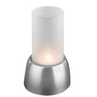 Подсвечник[2шт];сплав цинк.,стекло;D=75,H=125мм;металлич.,матовый