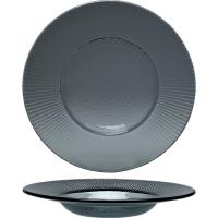 Тарелка «Виллоу» с широким бортом;стекло;D=28,5см;прозр.