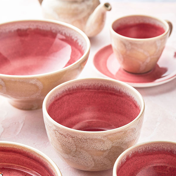 Салатник «Аврора Везувиус Роуз Кварц»;фарфор;0,9л;D=175,H=85мм;розов.,бежев.