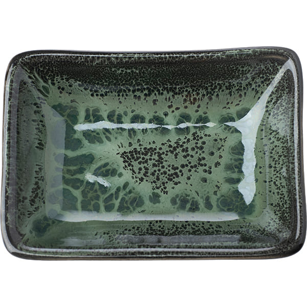 Соусник «Верде Нотте» для соевого соуса;фарфор;50мл;,H=25,L=95,B=70мм;черный,малахит.