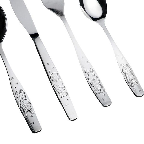 Набор столовых приборов «Антошка» детский[4шт];сталь нерж.;серебрист.