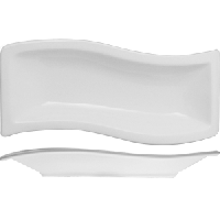 Блюдо «Кунстверк» прямоугольное волна;фарфор;,H=50,L=380,B=158мм;белый