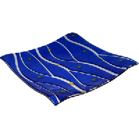 Блюдо сервировочное «Оптик»;стекло;,H=1,L=29,B=29см;синий,прозр.