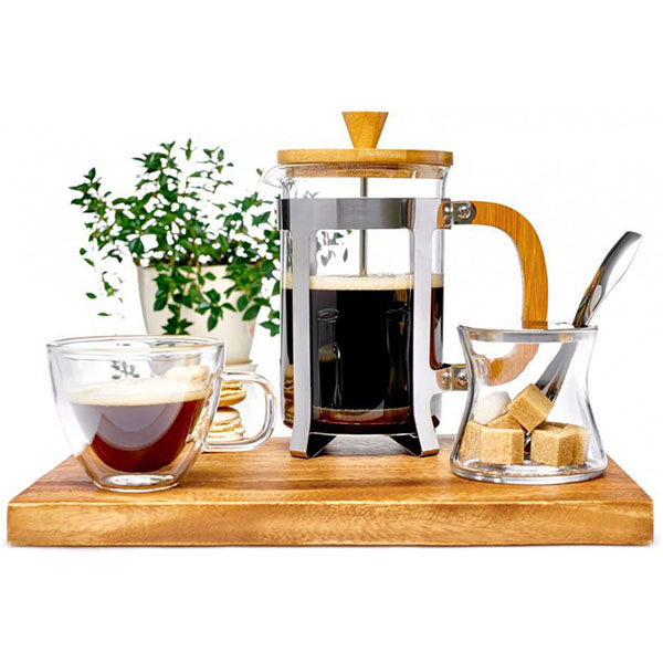 Френч-пресс;стекло,металл;0,8л;прозр.,бежев.