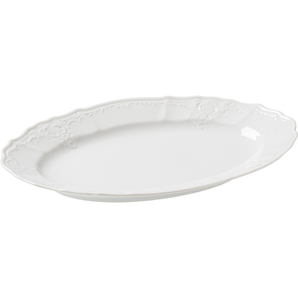 Блюдо «Бернадотт» овальное;фарфор;,L=26см;белый