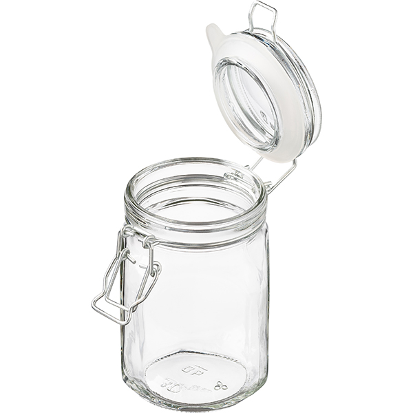 Банка квадратная с крышкой;стекло,силикон;0,65л;D=8,H=15см;прозр.