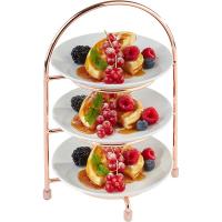 Этажерка 3-ярусная для тарелок;металл,хромирован.;D=10,5/17,H=26,L=18,5,B=15,5см;медный