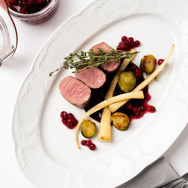 Блюдо «Моцарт» овальное;фарфор;,L=32см;белый