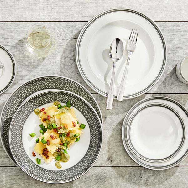 Тарелка «Бид Траффл Вош»;фарфор;D=28,5см;белый,серый