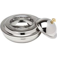 Икорница с емкостью д/льда и крыш.;сталь нерж.,стекло;180мл;D=11,H=15,L=19см;металлич.,прозр.