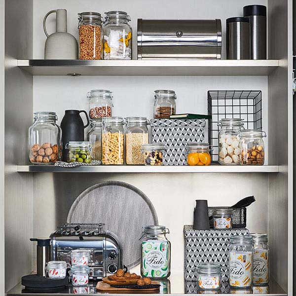 Банка «Фидо» квадратная с крышкой;стекло;0,75л;,H=13,6,L=10,6,B=10,6см;прозр.