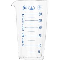 Мензурка ТС ГОСТ-1770-74;стекло;50мл;D=45,H=85мм;прозр.