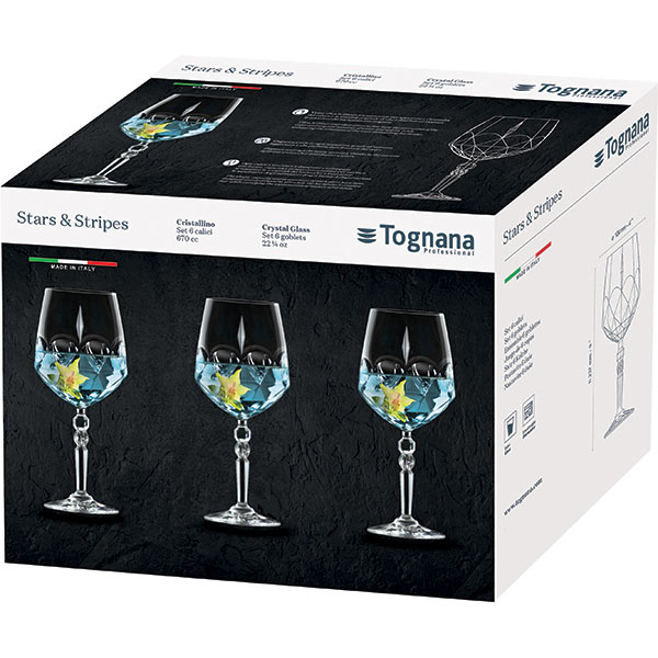 Бокал для вина «Старс энд страйпс» набор[6шт];стекло;0,67л;D=10,4,H=23,7см;прозр.