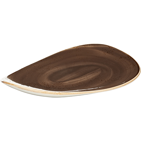 Блюдо «Крафт Грэй»;фарфор;,H=35,L=370,B=240мм;серый