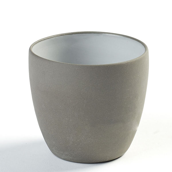 Стакан для горячих напитков «Даск»;керамика;170мл;D=65,H=60мм;белый,серый