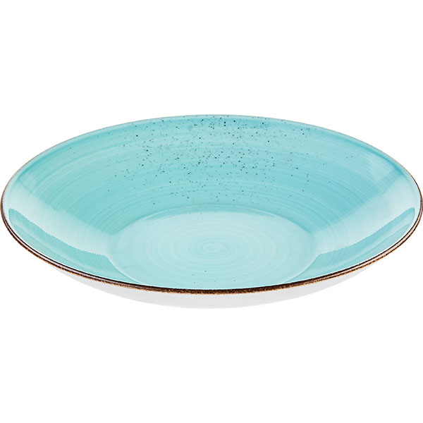 Тарелка глубокая «Опшенс Рустик Лагун»;фарфор;D=24см;бирюз.