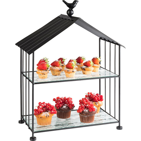 Этажерка 2-х ярусн.с подносами GN1/3;металл,стекло;,H=50,L=375,B=210мм