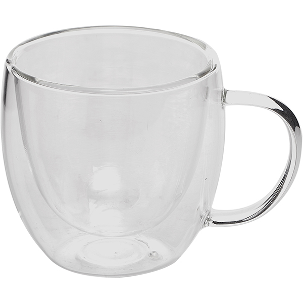 Кружка для горячих напитков «Проотель» двойные стенки;термост.стекло;160мл;D=110,H=76,L=75мм;прозр.