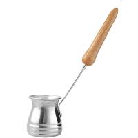 Турка «Мисс»;сталь нерж.,дерево;125мл;D=60,H=65мм;серебрист.