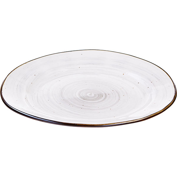 Тарелка «Пастораль» мелкая;фарфор;,L=17,5,B=15,5см;серый