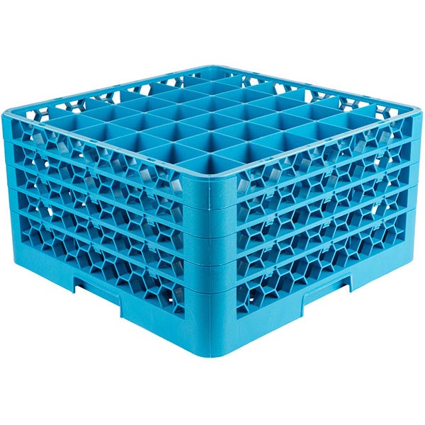 Кассета для бокалов 36 ячеек max=74*74,Hmax=241мм;полипроп.;,H=26,7,L=50,B=50см;голуб.