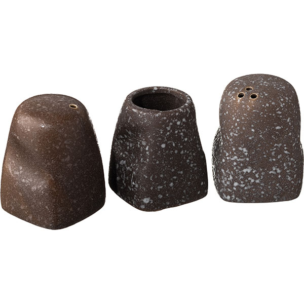 Набор соль/перец;фарфор;,L=51,B=63мм;матовый,черный