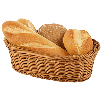 Корзина плетеная для хлеба овальная;полипроп.;,H=85,L=285,B=170мм;тем.дерево