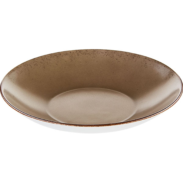 Тарелка глубокая «Опшенс Нэйчерал Вуд»;фарфор;D=24см;болотн.