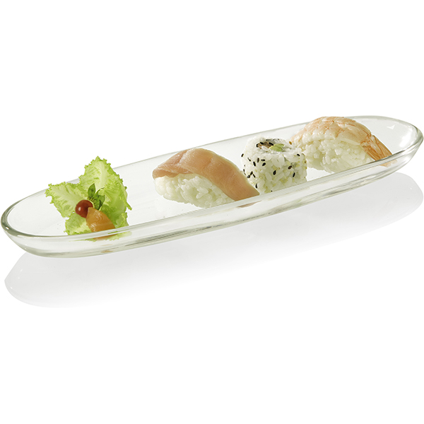 Блюдо сервировочное «Фениче»;стекло;,L=41,B=11,5см;прозр.