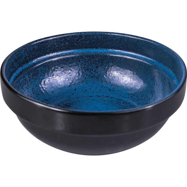 Тарелка глубокая «Млечный путь голубой»;фарфор;D=155,H=60мм;голуб.,черный