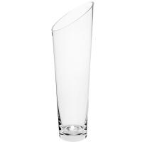 Ваза д/цветов косой срез;стекло;D=12,H=40см;прозр.