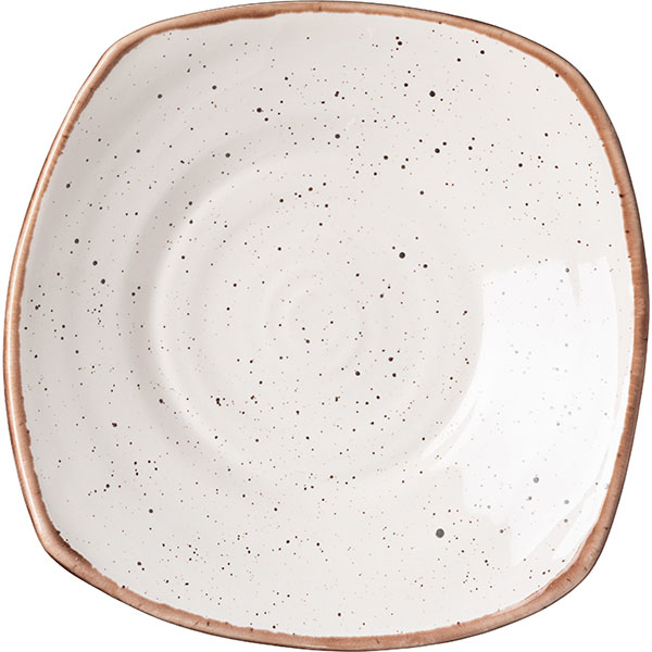 Тарелка «Пунто Бьянка» квадратная;фарфор;,L=23,5,B=23,5см;белый,черный