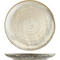 Тарелка «Агава» с бортом;фарфор;D=280,H=35мм;зелен.