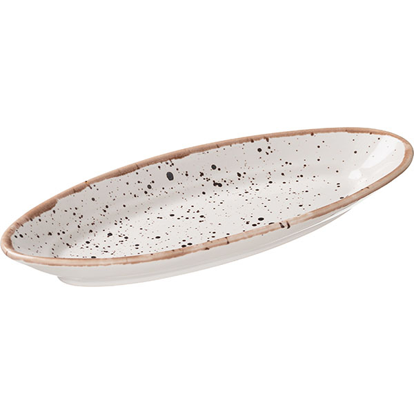 Блюдо «Пунто Бьянка» овальное;фарфор;,L=28,B=11,5см;белый,черный