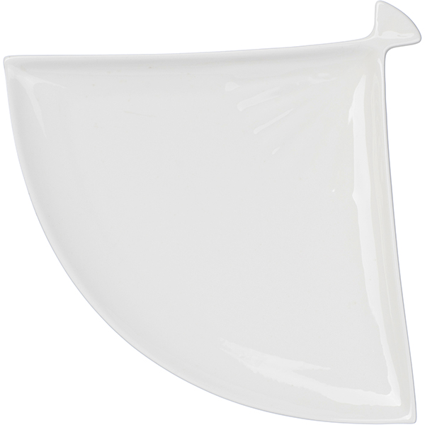 Блюдо «Кунстверк» веер;фарфор;,H=2,L=27,B=20см;белый