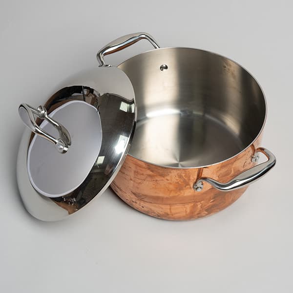 Кастрюля с крышкой 3-х слойная (медь);сталь нерж.,алюмин.;6л;D=24,H=13,5см