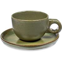 Кофейная пара «Серфис»;керамика;130мл;зелен.