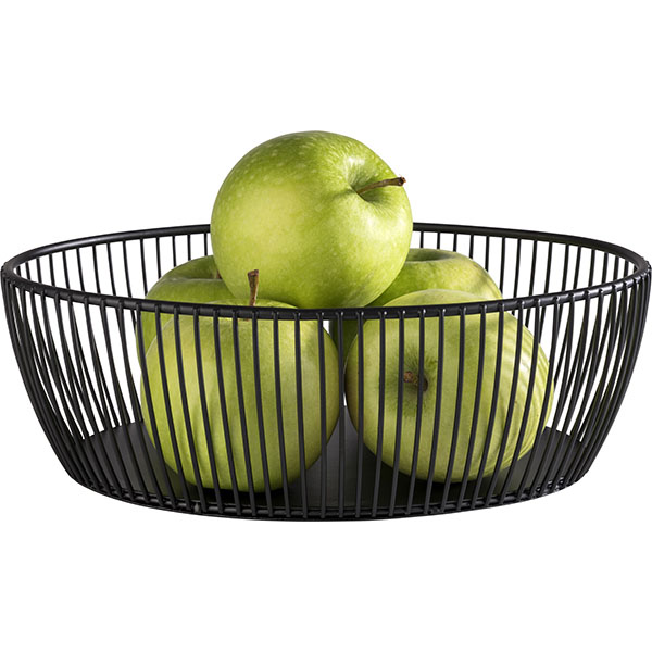 Корзина овальная для фруктов, хлеба «Сварт»;металл;,H=8,L=24,B=19см;черный
