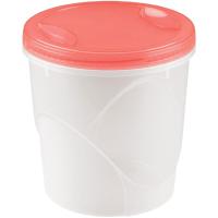 Контейнер для продуктов с завинчивающейся крышкой;полипроп.;3,2л;D=17,5,H=18см;прозр.,красный