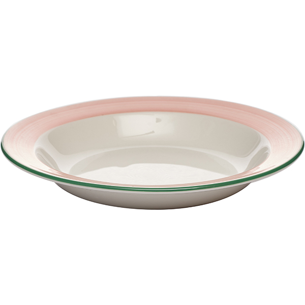 Тарелка глубокая «Рио Пинк»;фарфор;D=21,5см;белый,розов.