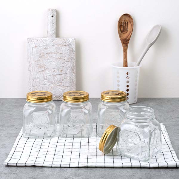 Банка квадратная с крышкой «Хоммэйд»;стекло,металл;0,5л;,H=113,L=67,B=67мм;прозр.