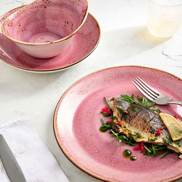 Салатник «Крафт распберри»;фарфор;,H=75,L=180,B=140мм;розов.