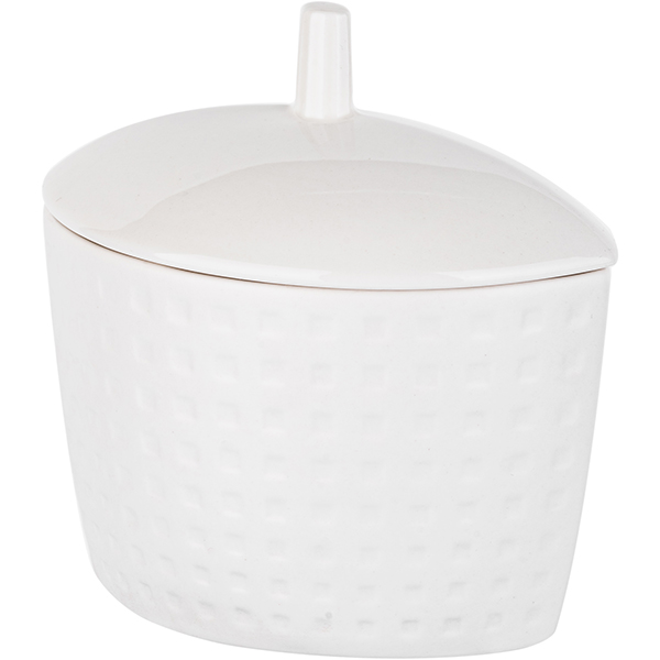 Сахарница «Сатиник»;фарфор;285мл;,H=125,L=115,B=78мм;белый