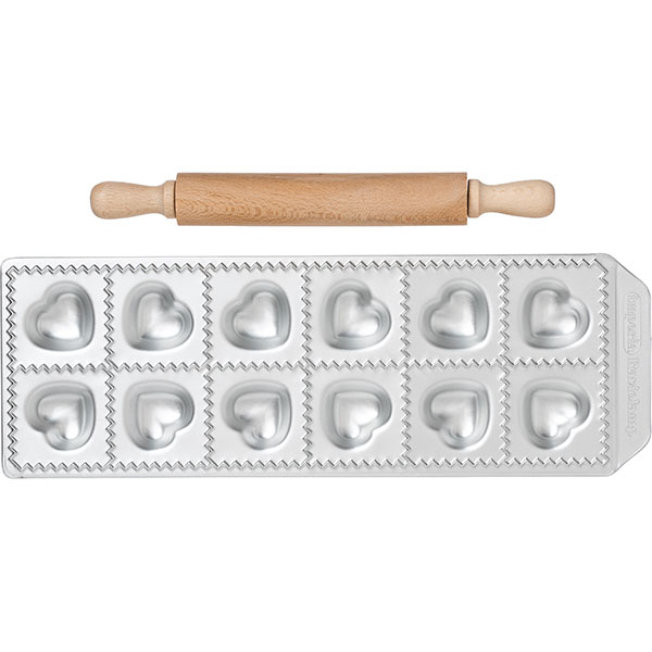 Форма д/равиоли со скалкой 12ячеек;алюмин.