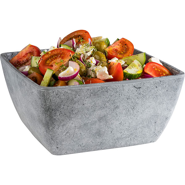 Салатник «Элемент»;пластик;3,8л;,H=12,L=25,B=25см;серый