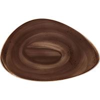 Блюдо «Крафт Грэй»;фарфор;,H=35,L=370,B=240мм;серый