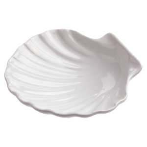 Блюдо ракушка;фарфор;,H=45,L=152,B=129мм;белый