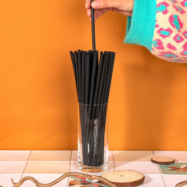 Трубочки «EcoPack»[400шт];кук. крах.;D=6,H=240мм;черный